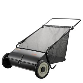 VEVOR Push Lawn Sweeper, 26 Inch Leaf & Grass Collector, Strong Rubber Wheels & Heavy Duty Thickened Steel Durable to Use with Large Capacity 7 ftÂ³ M