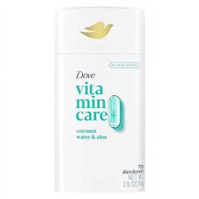 Dove VitaminCare+ Aluminum Free Deodorant Stick Coconut Water & Aloe for 72H Odor Protection Breathable Deodorant for Women 2.6 oz