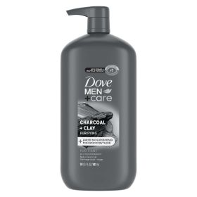 Dove Men+Care Purifying Hydrating Men's Face & Body Wash, Charcoal & Clay All Type, 30 oz