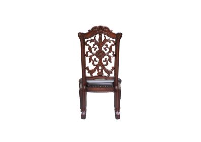 ACME Vendome Side Chair (Set-2) in PU & Cherry 60003