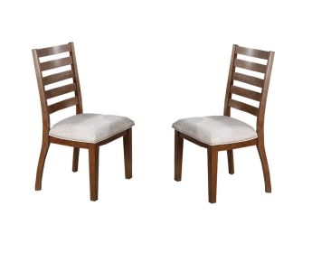 Walnut Finish Traditional Style Side Chairs Set of 2pc Wooden Frame Ladder Back Design Dining Room Furniture