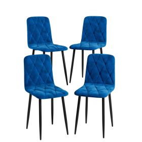 Dining Chairs Set of 4, Modern Kitchen Dining Room Chairs, Velvet Dining Chair Upholstered Cushion Seat and Sturdy Metal Legs