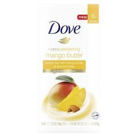 Dove Purely Pampering Beauty Bar with Mango Butter 3.75 oz 6 bars