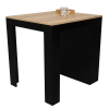 Tanna Kitchen Counter Dining Table ,Two Legs, Three Side Shelves -Black / Pine