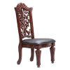 Brown and Cherry Side Chair with Nailhead Trim (Set of 2)