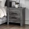 Rustic Grey Oak 2-Drawer Nightstand