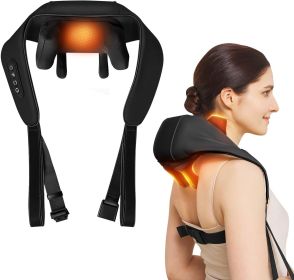 3D Neck and Shoulder Massager with Heat, Kneading Neck Massager for Pain Relief Deep Tissue, Rechargeable Cordless Electric Massage For Neck, Back, Sh