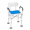 VEVOR Shower Chair Seat with Padded Arms and Back, Shower Stool with Reinforced CrossBar, Adjustable Height Bench Bath Chair for Elderly Disabled, Sho