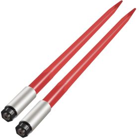 VEVOR Pair Hay Spear 39" Bale Spear 3000 lbs Capacity, Bale Spike Quick Attach Square Hay Bale Spears 1 3/4", Red Coated Bale Forks, Bale Hay Spike wi