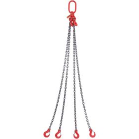 VEVOR Chain Sling, 11000 lbs Weight Capacity, 5/16'' x 5' G80 Lifting Chain with Grab Hooks, DOT Certified, Blackening Coating Manganese Steel & Adjus