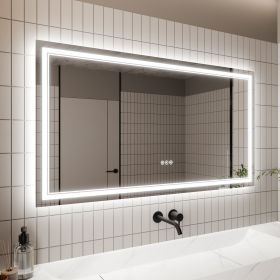 LED Bathroom Mirror, 30x55 inch Bathroom Vanity Mirrors with Lights, Mirrors for Wall with Smart Touch Button, Anti-Fog, Memory Function, Stepless Dim