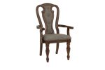 Ash Oak Set of 2pc Arm Chairs Upholstered Tufted Unique Design Dining Chairs Back Cushion Seat Dining Room