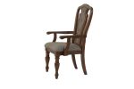 Ash Oak Set of 2pc Arm Chairs Upholstered Tufted Unique Design Dining Chairs Back Cushion Seat Dining Room