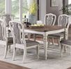 Transitional Style 1pc Dining Table Antique White w Oak Top Rectangle Table Kitchen Dining Room