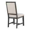 TREXM Retro Style Dining Chair Set with 4 Upholstered Chairs for Dining Room and Living Room (Beige+Black)