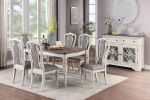 Transitional Style 1pc Dining Table Antique White w Oak Top Rectangle Table Kitchen Dining Room