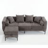 [NEW ARRIVED] [VIDEO PROVIDED]L Shaped Sectional Sofa , Convertible Storage Ottoman,Chenille ,Square Arm, Modern Tufted Couch ,3 Seater, And Nailhead,