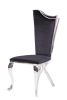 Black and Stainless Steel Side Chair with X-Shaped Back Leg (Set of 2)