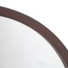 20" x 20" Circle Wall Mirror with Wooden Frame and Walnut Finish,Wall Mirror for Living Room Dining Room