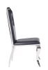 Black and Stainless Steel Side Chair with Cut-Out Back (Set of 2)