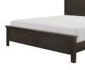 Charcoal Gray Finish Full Bed 1pc Transitional Style Wooden Bedroom Furniture Panel Bed