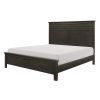 Charcoal Gray Finish Full Bed 1pc Transitional Style Wooden Bedroom Furniture Panel Bed