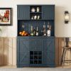 Coffee Bar Cabinet Kitchen Cabinet with Storage, Farmhouse Wine Cabinet with Drawers shelves and cabinets, Buffet Cabinet Wine & Glass Racks for Dinin