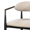 Beige and Black Armchair with Open Back (Set of 2)