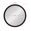 20" x 20" Circle Wall Mirror with Wooden Frame and Walnut Finish,Wall Mirror for Living Room Dining Room