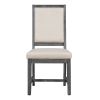 TREXM Retro Style Dining Chair Set with 4 Upholstered Chairs for Dining Room and Living Room (Beige+Black)