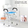 VEVOR Shower Chair Seat with Padded Arms and Back, Shower Stool with Reinforced CrossBar, Adjustable Height Bench Bath Chair for Elderly Disabled, Sho