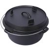 pre-Seasoned Cast Iron Dutch Oven With Skillet Lid, Outdoor Camping Deep Pot for Camping Fireplace Cooking BBQ Baking Campfire, Leg Base, 8 Quart