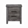 Rustic Grey Oak 2-Drawer Nightstand