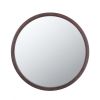 20" x 20" Circle Wall Mirror with Wooden Frame and Walnut Finish,Wall Mirror for Living Room Dining Room