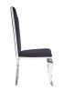 Black and Stainless Steel Side Chair with X-Shaped Back Leg (Set of 2)