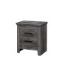 Rustic Grey Oak 2-Drawer Nightstand