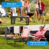 3 ft Portable Picnic Table with Wing Panels, suitable for camping, outdoor activities, picnicking, and patio use