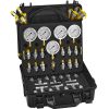 VEVOR Hydraulic Pressure Test Kit, 10/100/250/400/600bar, 5 Gauges 13 Couplings 14 Tee Connectors 5 Test Hoses, Excavator Hydraulic Test Gauge Set wit