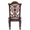 Brown and Cherry Side Chair with Nailhead Trim (Set of 2)