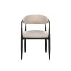 Beige and Black Armchair with Open Back (Set of 2)