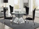 Black and Stainless Steel Side Chair with X-Shaped Back Leg (Set of 2)