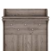 Hall Tree with Storage Bench, Entryway Bench with Drawer and 5 Hooks, Coat Rack with Display Shelf for Hallway Entryways, Oak