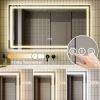 LED Bathroom Mirror, 30x55 inch Bathroom Vanity Mirrors with Lights, Mirrors for Wall with Smart Touch Button, Anti-Fog, Memory Function, Stepless Dim