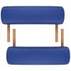 Blue Foldable Massage Table 3 Zones with Wooden Frame