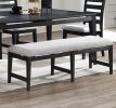 Modern 1pc Dining Bench Black Frame Upholstered Cushion Plush Comfort Seat Kitchen Dining Room Furniture