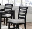 Modern 2pc Dining Chairs Black Ladder Back Frame Upholstered Cushion Seat Rubberwood Kitchen Dining Room