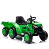 12V Kids Ride On Electric Tractor Black Knight,Kids Ride On Toy.2WD,Non-skid tires, steering wheel, foot pedal,With Removable storage tug,Light,Blueto