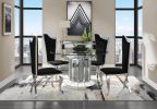 Black and Stainless Steel Side Chair with X-Shaped Back Leg (Set of 2)