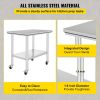 VEVOR Stainless Steel Work Table 36x24 Inch with 4 Wheels Commercial Food Prep Worktable with Casters Heavy Duty Work Table for Commercial Kitchen Res