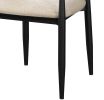 Beige and Black Armchair with Open Back (Set of 2)